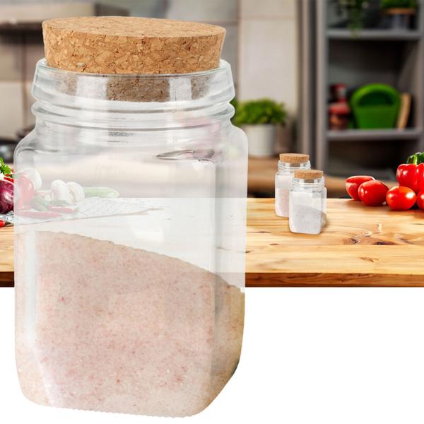 Stilvolles Vorratsglas 250ml, viereckig, mit Korken, klassisches Design, optimale Aufbewahrung für Küche & Haushalt