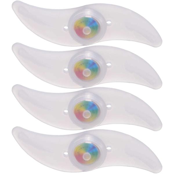 4er-Set Velo Speichenlicht Silikon – Farbwechsel in 4 Farben (Weiss, Blau, Grün, Rot) – Einfache Montage, Inkl. Batterien CR2032