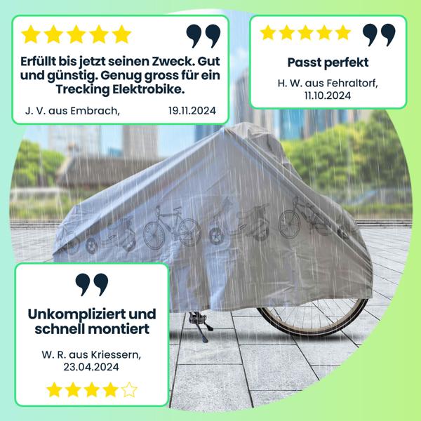 Universal-Fahrradabdeckung - Wetterschutz für Velo - Wasserdicht, winterfest & UV-Schutz - Klettverschluss - PEVA 60g/m² - 200x110cm