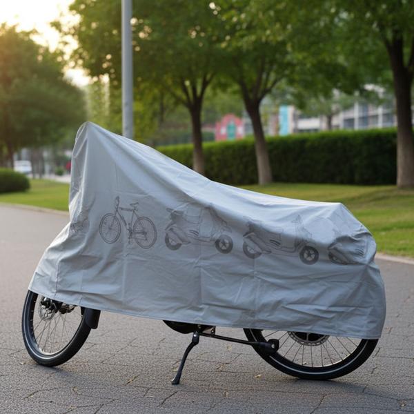 Universal-Fahrradabdeckung - Wetterschutz für Velo - Wasserdicht, winterfest & UV-Schutz - Klettverschluss - PEVA 60g/m² - 200x110cm