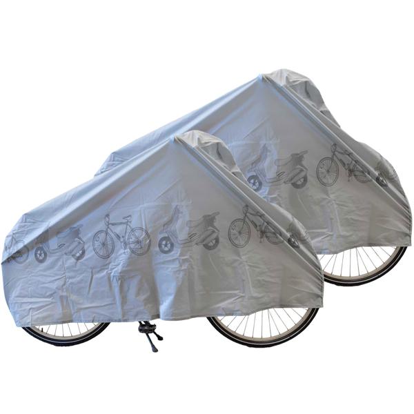 2er-Set Universal-Fahrradabdeckung - Ganzjahres Wetterschutz für alle Zweiräder - 200x110cm - Wasserdichtes UV-beständiges PEVA 60g/m² - Klettverschluss