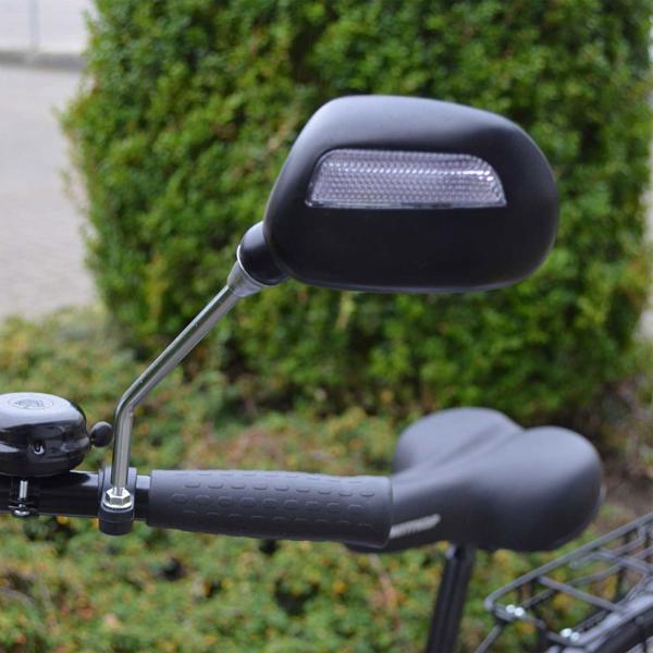 Velo-Rückspiegel-Set (2 Stück) - Für sicheren Überblick im Strassenverkehr - Universell passend, inkl. Reflektor, schwarz, Metall/Kunststoff