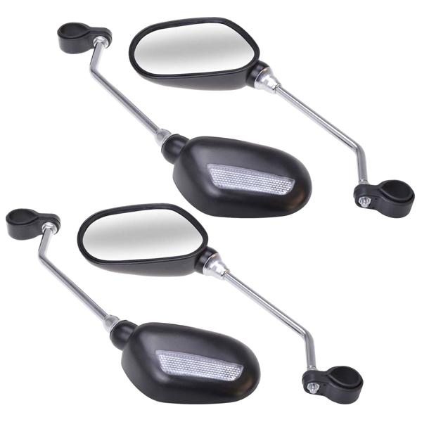 Universal Velo-Spiegel-Set (4 Stück) - Sichere Fahrten, mehr Überblick mit Reflektor - Robuste Metall/Kunststoff-Konstruktion für alle gängigen Velos