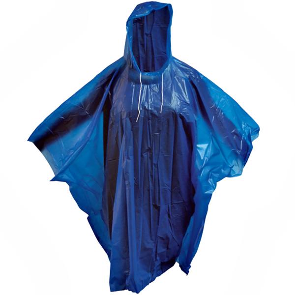Universal Regenponcho mit Kapuze - Robuster PEVA-Kunststoff für zuverlässigen Schutz vor Regen - Ideal für Wanderungen & Alltag - Marineblau, 121cm breit