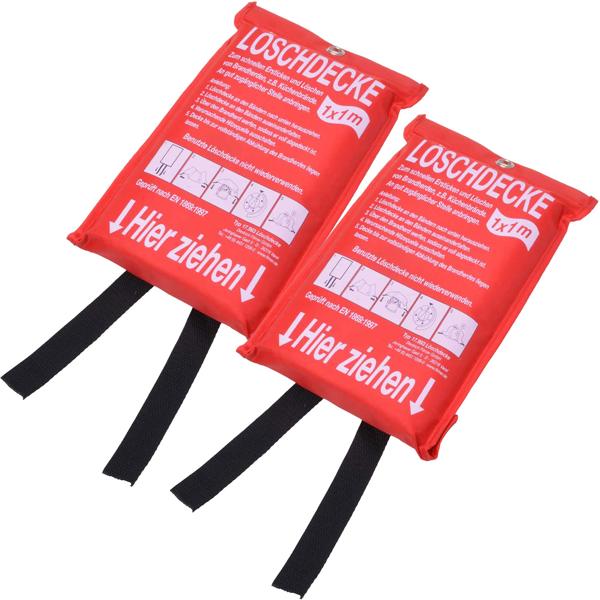 2er-Set Hochwertige Feuerlöschdecke 1m² - 100% Fiberglas, effektiver Brandschutz, erstickt Brände schnell, sichere und wirkungsvolle Notfallausrüstung