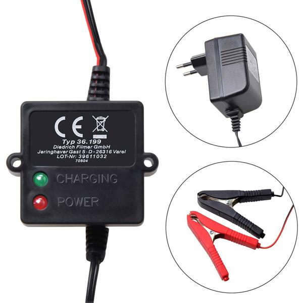 Batterie-Erhaltungsladegerät 12V - Pflegt & lädt Auto-Batterien (5-125 Ah) - Verhindert Tiefenentladung, verlängert Lebensdauer - Auch für Gel-Batterien