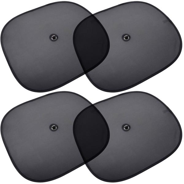 4er-Set Sonnenschutz für die Autoscheibe - UV-Schutz - Hält Wagen-Inneres kühl - 38 x 43,5 cm - Für nahezu alle PKW Modelle - Einfache Saugnapf-Montage