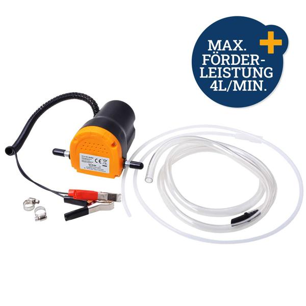Leistungsstarke Ölabsaugpumpe für Kraftstoffe und Heizöl, 12 V, ideal für schnelle und saubere Ölwechsel, kompakt, effizient und einfach