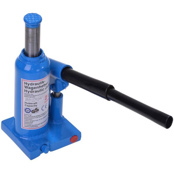 Hydraulik-Wagenheber - 2 Tonnen Tragkraft - ideal für PKW Reifenwechsel & Autoreparatur - 16,5-26cm Arbeitshöhe - 2-teiliger Pumpenkipphebel