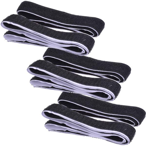 3er-Set Klettverschlussband selbstklebend schwarz - Vielseitig für Haushalt, Auto & Büro - 1m x 20mm - Individuell zuschneidbar - Klett- & Flauschband