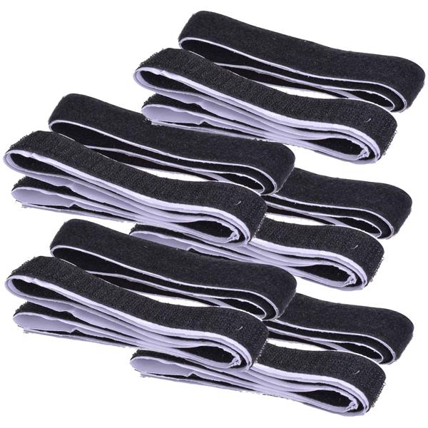 5er-Set Klettverschlussband selbstklebend schwarz - Vielseitig für Haushalt, Büro & Kfz - 1m x 20mm - Starke Haftung - Zuschneidbar - Robust