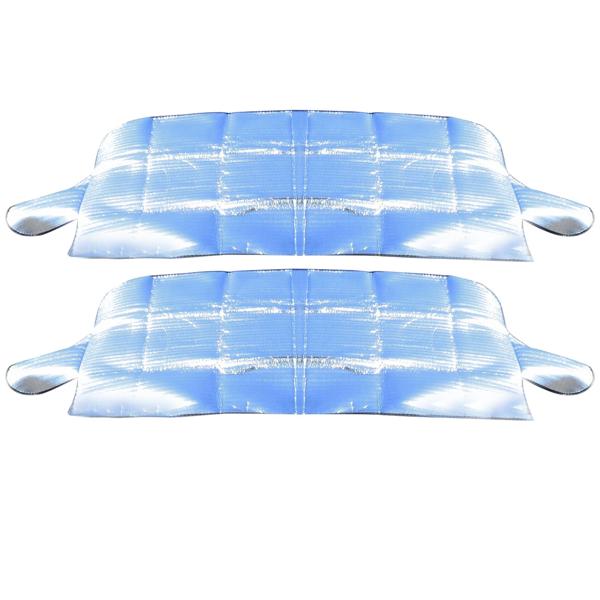 2er-Set Sonnen- und Kälteschutz für Windschutzscheiben - Effektiver Schutz vor Eis, Schnee, Hitze & UV-Strahlen - 4-lagig, magnetfixiert, 150x97 cm