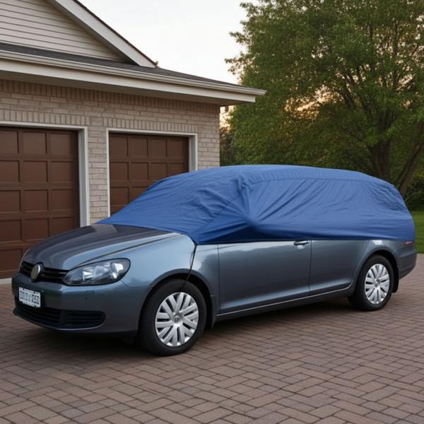 Auto-Halbgarage L Kompaktklasse - Ganzjähriger Fahrzeugschutz vor Staub, Blättern, Schnee & Eis - 284x147x51 cm - Kältebeständig bis -30°C