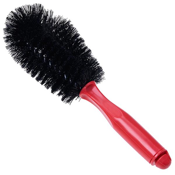 3er-Set Felgenbürste 26 cm - Schonende Autoreinigung & effiziente Schmutzentfernung - Kunststoffborsten - Ergonomischer Griff rot/schwarz