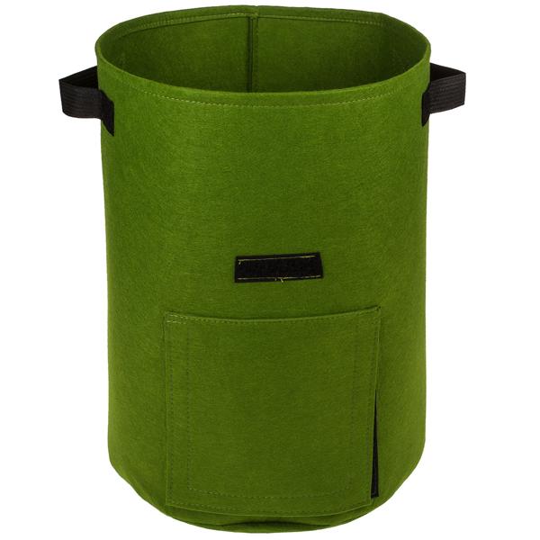 3er-Set Pflanzsäcke mit Erntefenster - Filz, 43 Liter, Ø 35x45cm - Schwarz, Grün & Beige - Ideal für Kartoffeln, Urban Gardening, Balkon, Terrasse