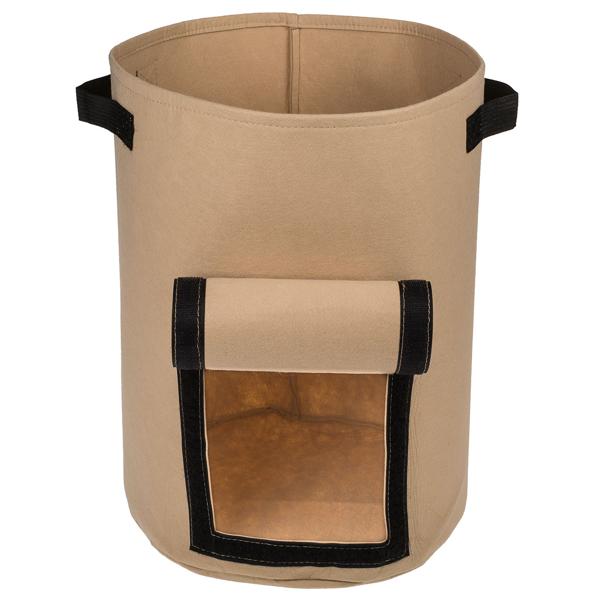 3er-Set Pflanzsäcke mit Erntefenster - Filz, 43 Liter, Ø 35x45cm - Schwarz, Grün & Beige - Ideal für Kartoffeln, Urban Gardening, Balkon, Terrasse