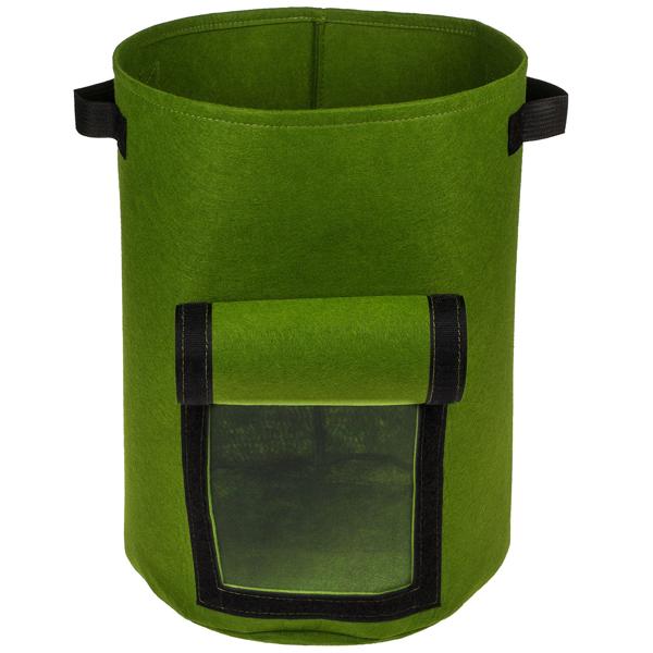 6er-Set Pflanzsäcke mit Erntefenster - für Kartoffeln & Wurzelgemüse - 43L Volumen, Ø 35x45cm, Filz, waschbar - Balkon & Terrasse