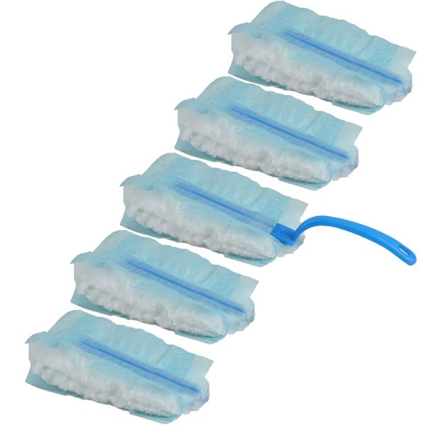 Mikrofaser-Staubwedel inkl. 5 Tüchern - Antistatisch, fängt Staub und Haare effektiv - Wiederverwendbar, ideal für gründliche Haushaltsreinigung