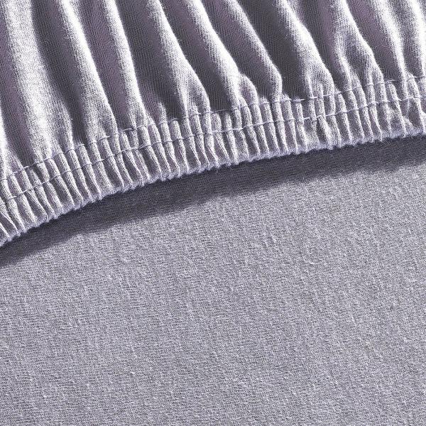 Einzelbett Fixleintuch 90x200 cm - Qualitäts-Jersey Spannbetttuch aus 100% Baumwolle Öko-Tex 100 - Grau, elastisch, bügelfrei & 60° waschbar