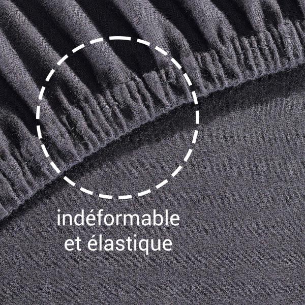 Einzelbett Qualitäts-Jersey Fixleintuch - 100% Baumwolle, Öko-Tex Standard 100, anthrazit - 90x200 cm, elastisch, bügelfrei, waschbar - ideales Schlafklima