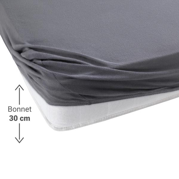 Einzelbett Qualitäts-Jersey Fixleintuch - 100% Baumwolle, Öko-Tex Standard 100, anthrazit - 90x200 cm, elastisch, bügelfrei, waschbar - ideales Schlafklima