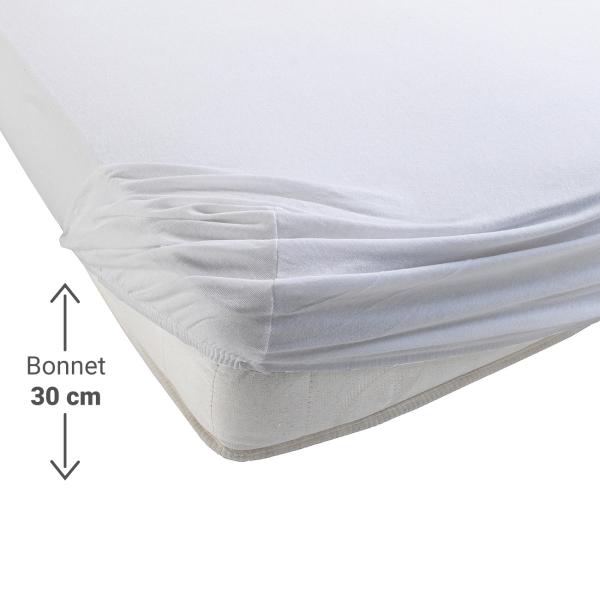 Übergrösse Jersey Fixleintuch – 100% Baumwolle Öko-Tex Standard 100 – 200x200 cm Doppelmatratzen – Weiss bügelfrei atmungsaktiv waschbar 60°