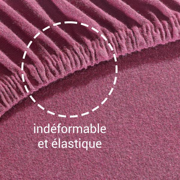 Fixleintuch Jersey Übergrösse 100% Baumwolle Bordeaux - Hautsympathisch & Atmungsaktiv für Doppelbetten - Öko-Tex 100 zertifiziert - 200x200 cm