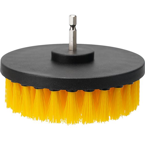 8er Reinigungsbürsten-Spar-Set für Akkuschrauber & Bohrmaschine, gelb/schwarz, Drill Brush Reinigungskit ideal für Küche, Bad, Felgen, Auto