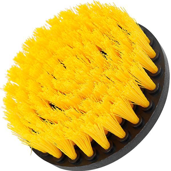 8er Reinigungsbürsten-Spar-Set für Akkuschrauber & Bohrmaschine, gelb/schwarz, Drill Brush Reinigungskit ideal für Küche, Bad, Felgen, Auto