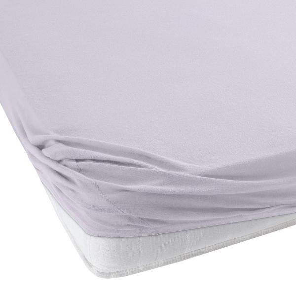 Einzelbett Premium Qualitäts-Jersey Fixleintuch - 100% Baumwolle, silber, 90x200 cm - Öko-Tex Standard 100, bügelfrei, bis 60° waschbar, formstabil