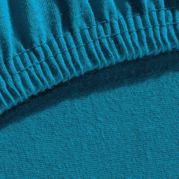 Doppelbett Premium Jersey Fixleintuch - 100% Baumwolle Heavy Jersey (160g/m²) - Atmungsaktiv, bügelfrei, Öko-Tex 100, petrol 140-160x200cm + 30cm Steg
