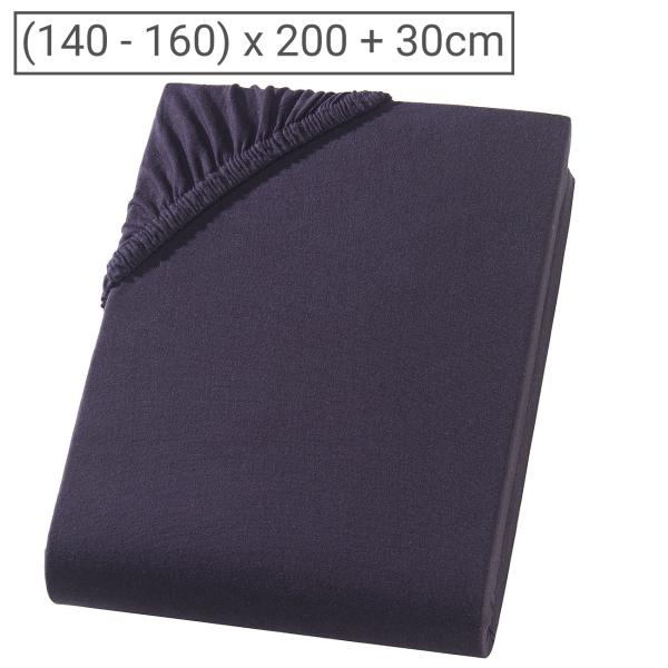 Doppelbett Jersey Fixleintuch Premium Qualität – 100% Baumwolle, Öko-Tex Standard 100, atmungsaktiv & langlebig – Schwarz 140-160x200 cm