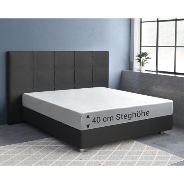 Wasserbett Premium Qualitäts-Jersey Fixleintuch - 100% Baumwolle, weiss, 200x220cm - Öko-Tex Standard 100, bügelfrei, langlebig, 40cm Steg