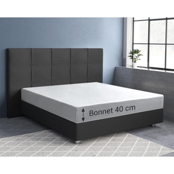 Wasserbett Premium Qualitäts-Jersey Fixleintuch - 100% Baumwolle, weiss, 200x220cm - Öko-Tex Standard 100, bügelfrei, langlebig, 40cm Steg