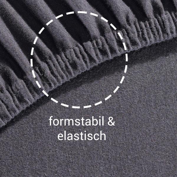 Wasserbett Premium Qualitäts-Jersey Fixleintuch - 100% Baumwolle, schwarz - 200x220cm, 40cm Steg - Öko-Tex Standard 100, bügelfrei, langlebig