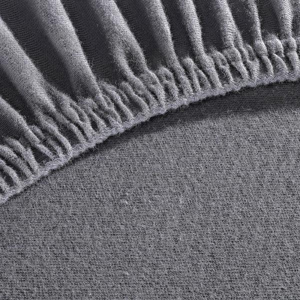 Topper Premium Qualitäts-Jersey Fixleintuch - 100% Heavy Jersey Baumwolle, anthrazit, 160 x 200 cm - Öko-Tex - Boxspringbett geeignet - bügelfrei