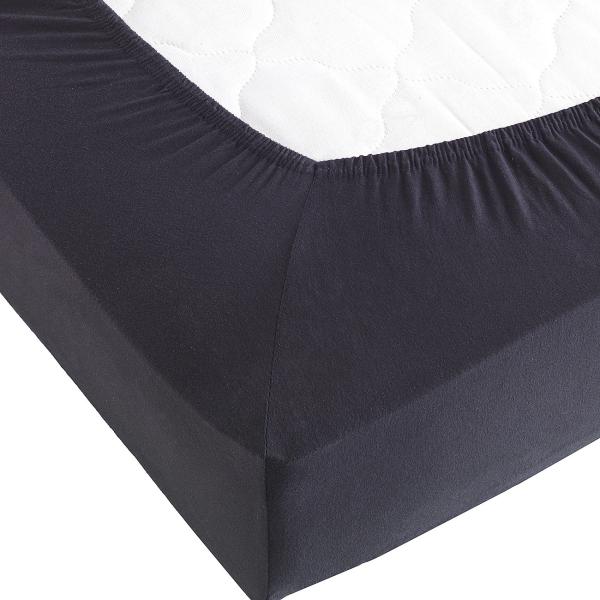 Topper Premium Qualitäts-Jersey Fixleintuch - 100% Baumwolle schwarz 160x200 cm - Öko-Tex Standard 100 - bügelfrei - atmungsaktiv & langlebig