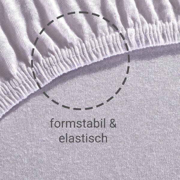 Topper Premium Qualitäts-Jersey Fixleintuch - 100% Baumwolle, silber, 200x200 cm - Öko-Tex Standard 100 - atmungsaktiv, bügelfrei, waschbar 60°C