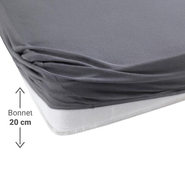 Topper Premium Qualitäts-Jersey Fixleintuch - 100% Baumwolle (160 g/m²) - anthrazit 200x200 cm - Öko-Tex 100 - für Boxspringbetten