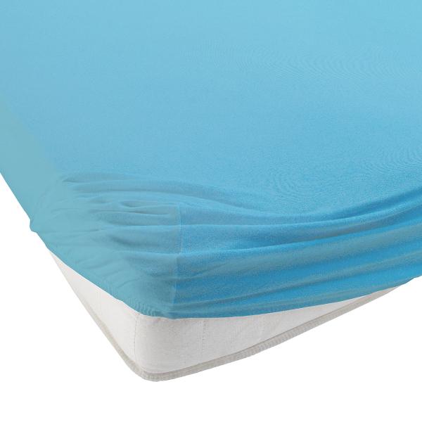 Einzelbett Qualitäts-Jersey Fixleintuch - 100% Baumwolle, türkis, 90-100x200cm - Öko-Tex 100, elastisch, bügelfrei & atmungsaktiv - Perfektes Schlafklima
