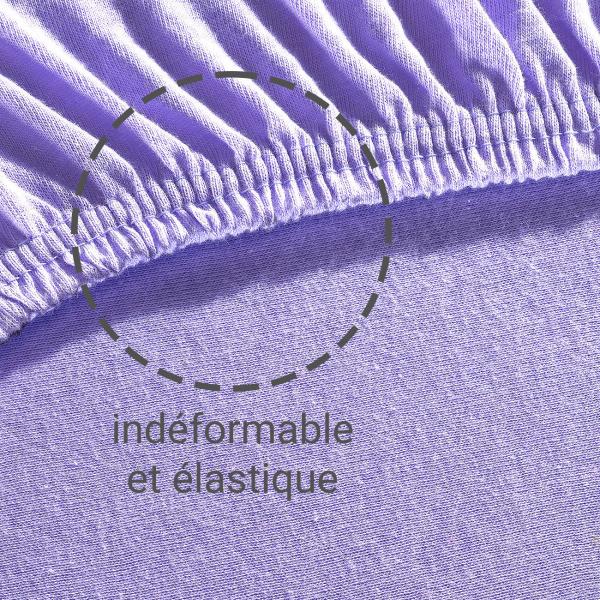 Einzelbett Qualitäts-Jersey Fixleintuch - 100% Baumwolle Öko-Tex Standard 100 - flieder, 90-100 x 200 cm + 30 cm Steg - Bügelfrei, maschinenwaschbar 60°