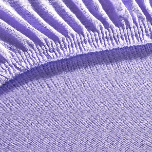 Einzelbett Qualitäts-Jersey Fixleintuch - 100% Baumwolle Öko-Tex Standard 100 - flieder, 90-100 x 200 cm + 30 cm Steg - Bügelfrei, maschinenwaschbar 60°