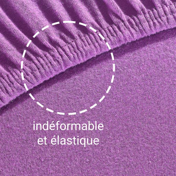Einzelbett Qualitäts-Jersey Fixleintuch - 100% Baumwolle Öko-Tex Standard 100 - Hautsympathisch, atmungsaktiv, bügelfrei - Aubergine 90x200cm