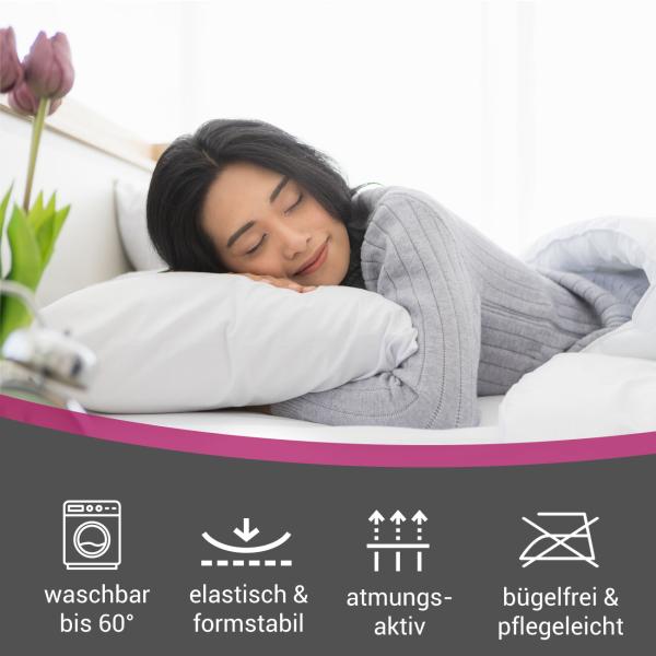 Einzelbett Qualitäts-Jersey Fixleintuch - 100% Baumwolle Öko-Tex Standard 100 - Magenta - 90x200 cm - Elastisch-formstabil-bügelfrei-60° waschbar