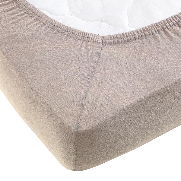 Einzelbett Qualitäts-Jersey Fixleintuch - 100% Baumwolle Öko-Tex Standard 100 - Beige, 90-100 x 200 cm - Elastisch, atmungsaktiv & bügelfrei
