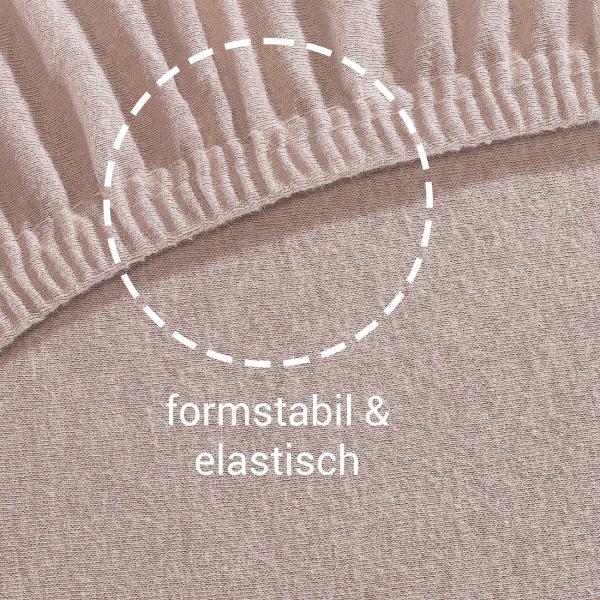 Einzelbett Qualitäts-Jersey Fixleintuch - 100% Baumwolle Öko-Tex Standard 100 - Beige, 90-100 x 200 cm - Elastisch, atmungsaktiv & bügelfrei