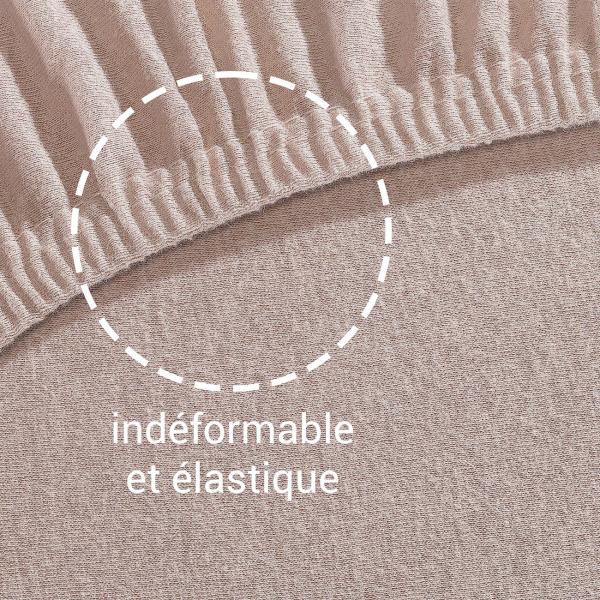 Einzelbett Qualitäts-Jersey Fixleintuch - 100% Baumwolle Öko-Tex Standard 100 - Beige, 90-100 x 200 cm - Elastisch, atmungsaktiv & bügelfrei