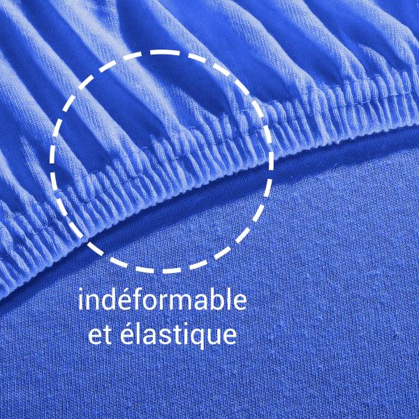 Doppelbett Qualitäts-Jersey Fixleintuch – 100% Baumwolle Öko-Tex Standard 100 – Atmungsaktiv Bügelfrei 160 x 200 cm – Royal Blau mit Rundum-Gummizug