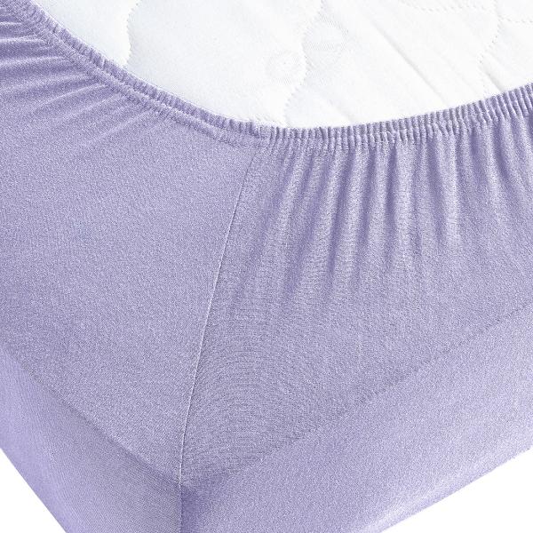 Doppelbett Jersey Fixleintuch - 100% Baumwolle, flieder, 160 x 200 cm - Öko-Tex 100 - Hautsympathisch & atmungsaktiv - Rundum-Gummizug - Bügelfrei & 60° waschbar