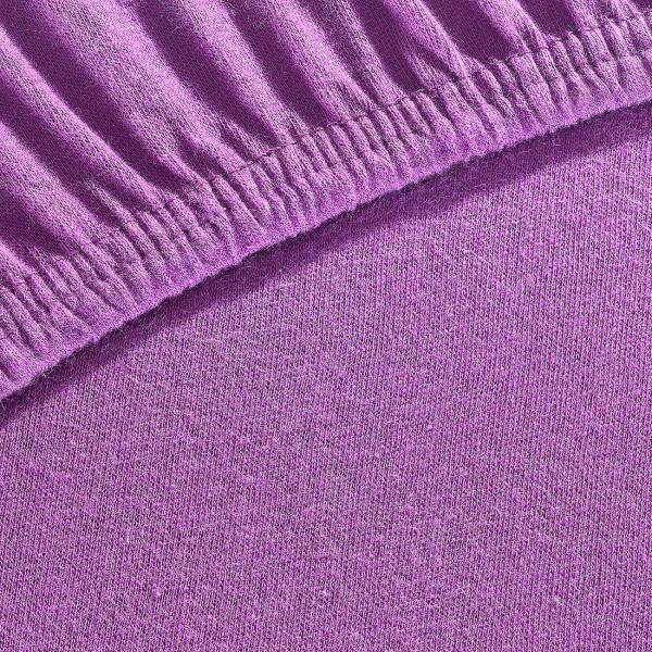 Doppelbett Qualitäts-Jersey Fixleintuch - 100% Baumwolle, aubergine, 160 x 200 cm - Hautfreundlich & atmungsaktiv, Öko-Tex 100, bügelfrei